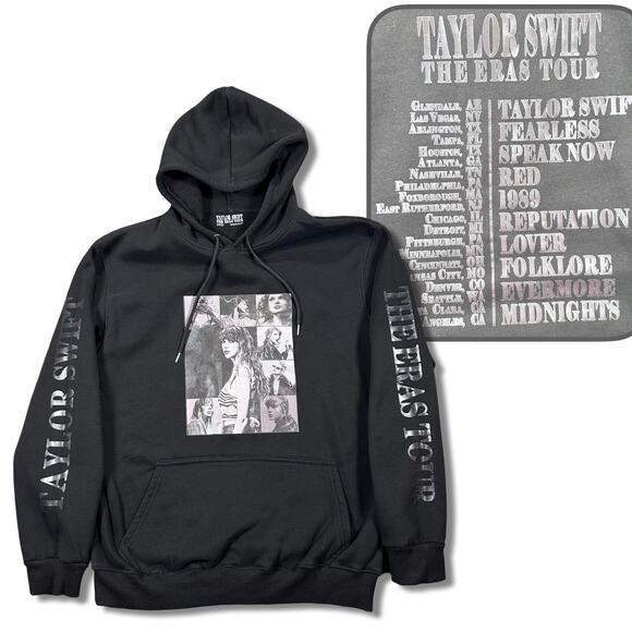 Taylor Swift Hoodie 2023 The Eras Tour XXL Concert Black Sweatshirt Swifty Fan - Picture 1 of 8
